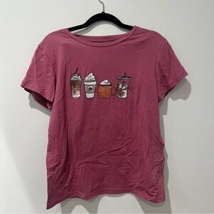SHEIN Mauve Coffee Graphic Tee